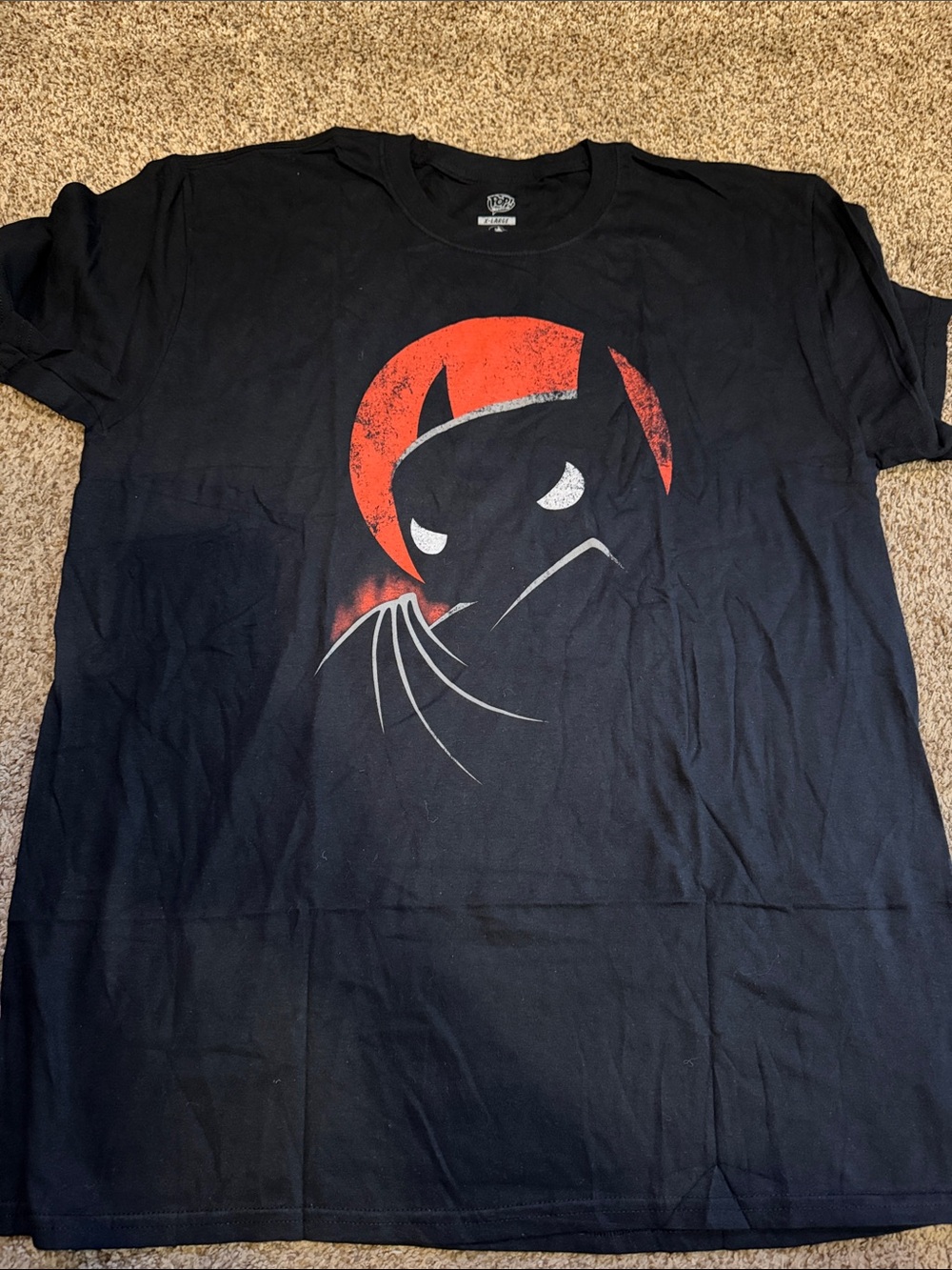 Funko Black Tee with Batman Animated Series Pop Style Graphic
